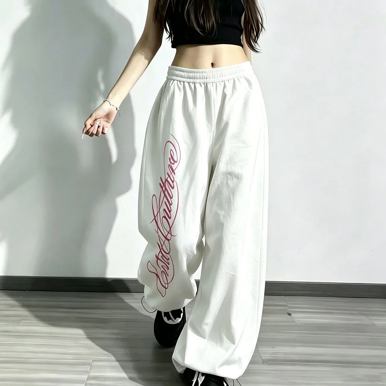 New Y2K Millennium Retro Leisure Comfortable Harajuku Fashion Letter Printed Set Men's and Women's Loose Pants