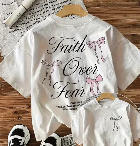 "Faith Over Fear" Inspirational Quote &amp; Bow Print...